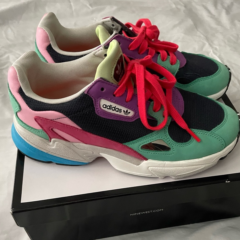 Adidas colorful falcon sneakers